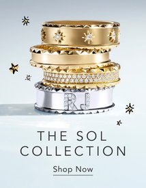 Assortment of rings from Brilliant Earth's Sol Collection.