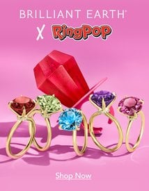 Gemstone cocktail rings from the Brilliant Earth x Ring Pop collection.