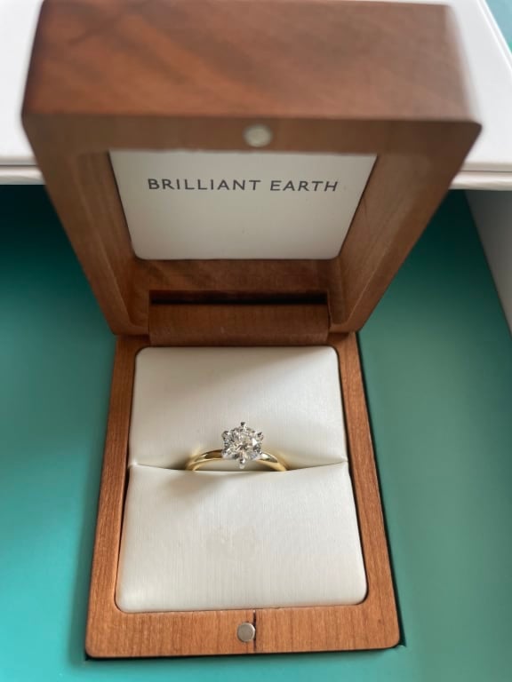 Oval diamond ring on hand