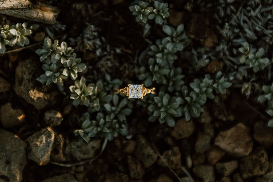 Oval diamond ring on hand