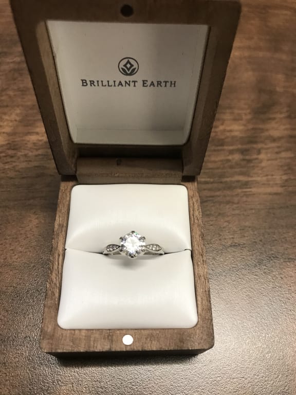 Oval diamond ring on hand