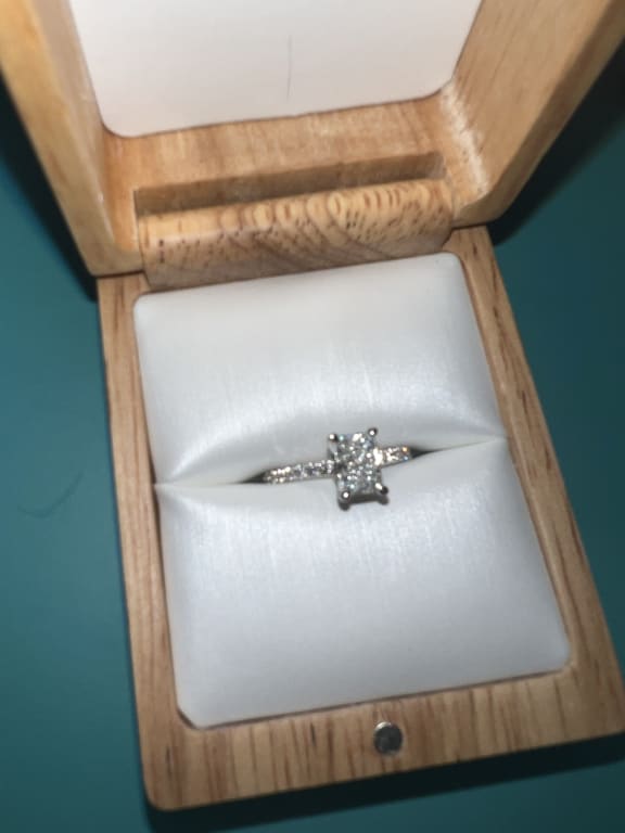 Oval diamond ring on hand