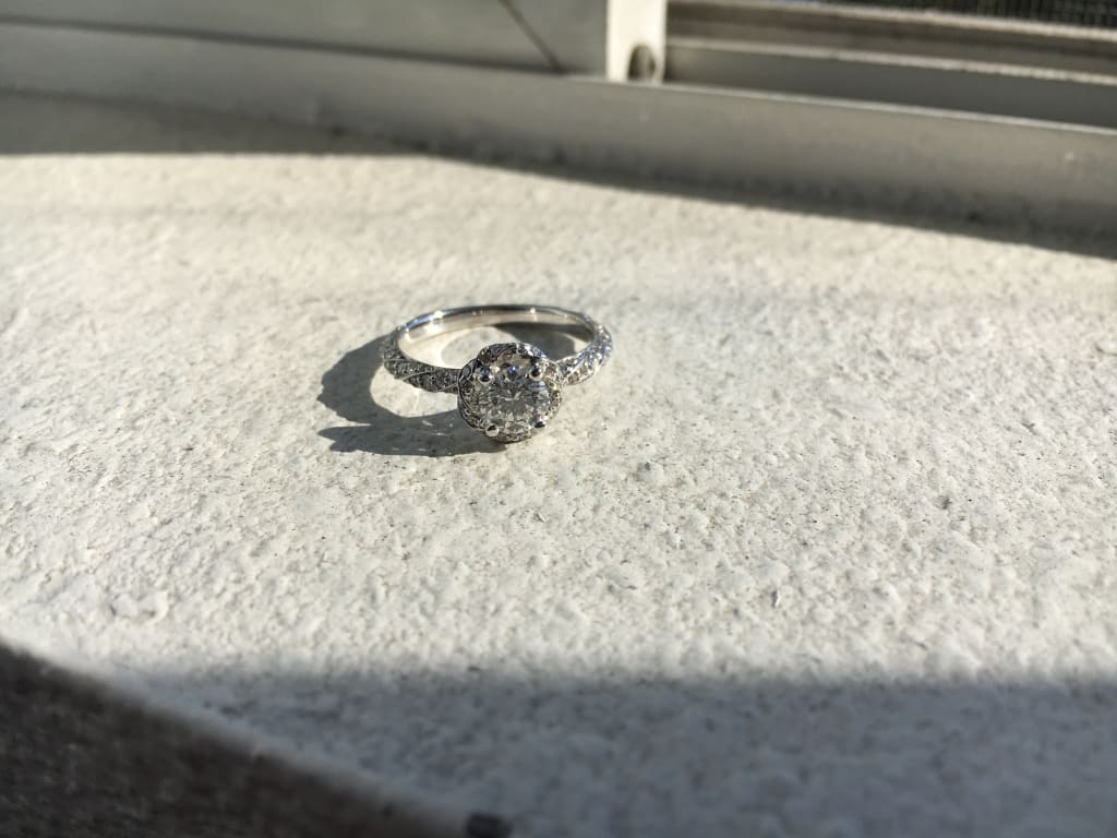 Oval diamond ring on hand