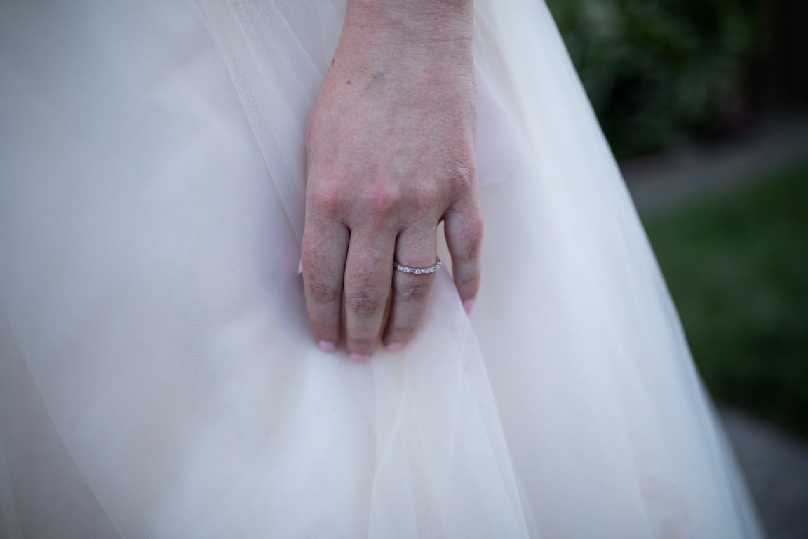 Oval diamond ring on hand