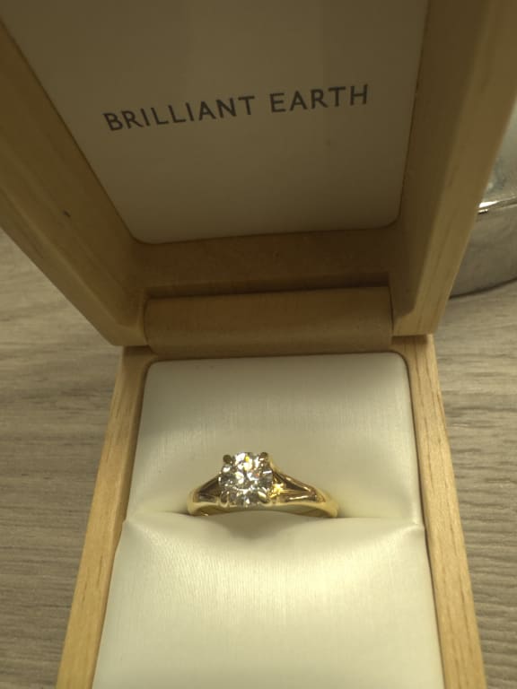 Oval diamond ring on hand