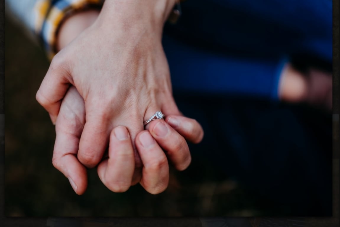 Oval diamond ring on hand