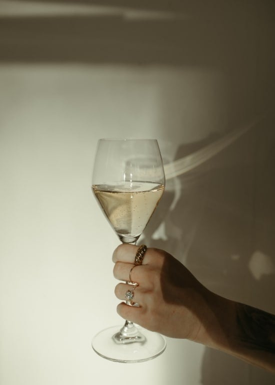 Oval diamond ring on hand