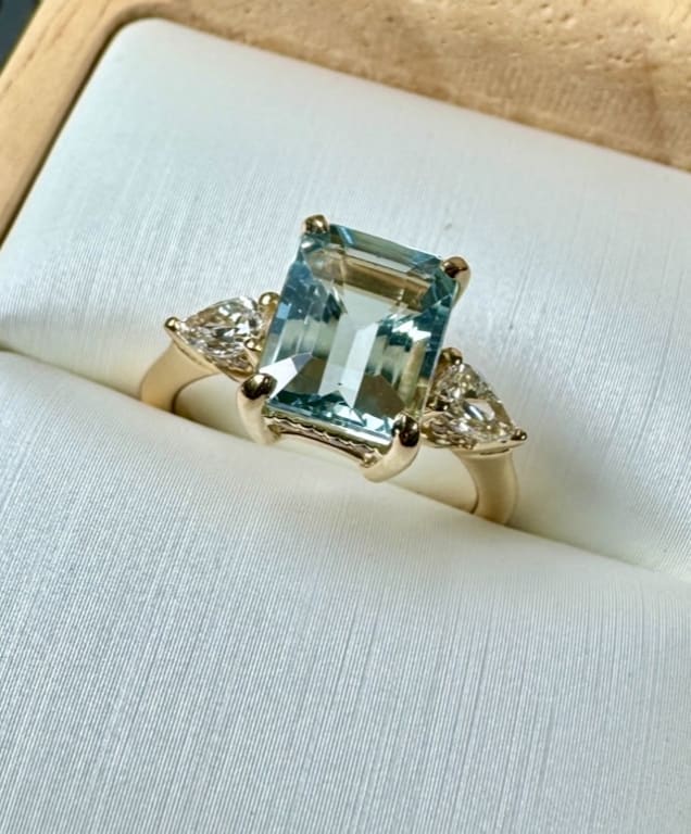 Oval diamond ring on hand