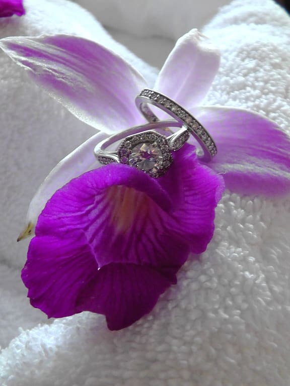 Oval diamond ring on hand