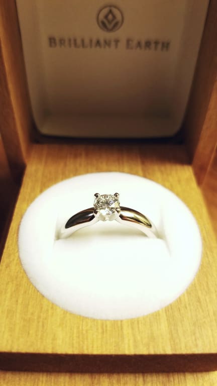 Oval diamond ring on hand