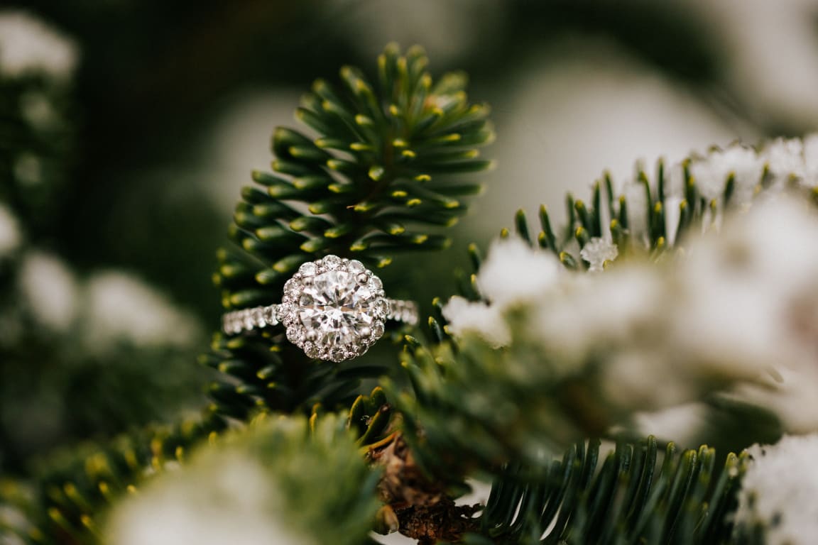 Oval diamond ring on hand