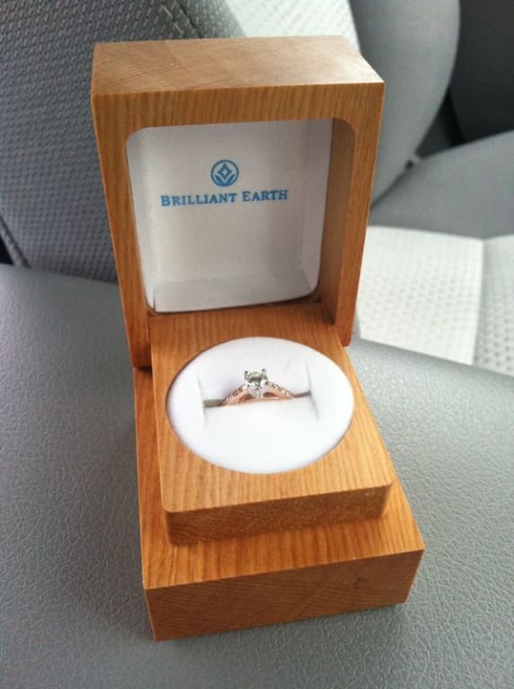 Oval diamond ring on hand