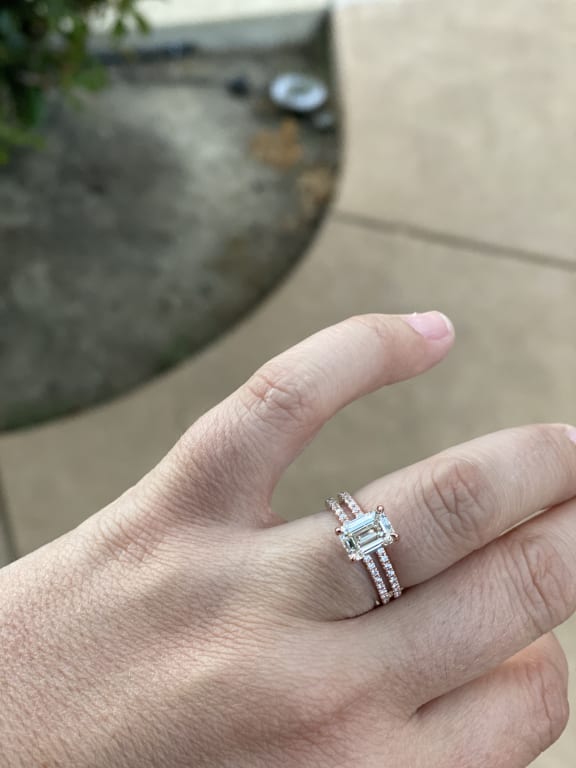 Oval diamond ring on hand