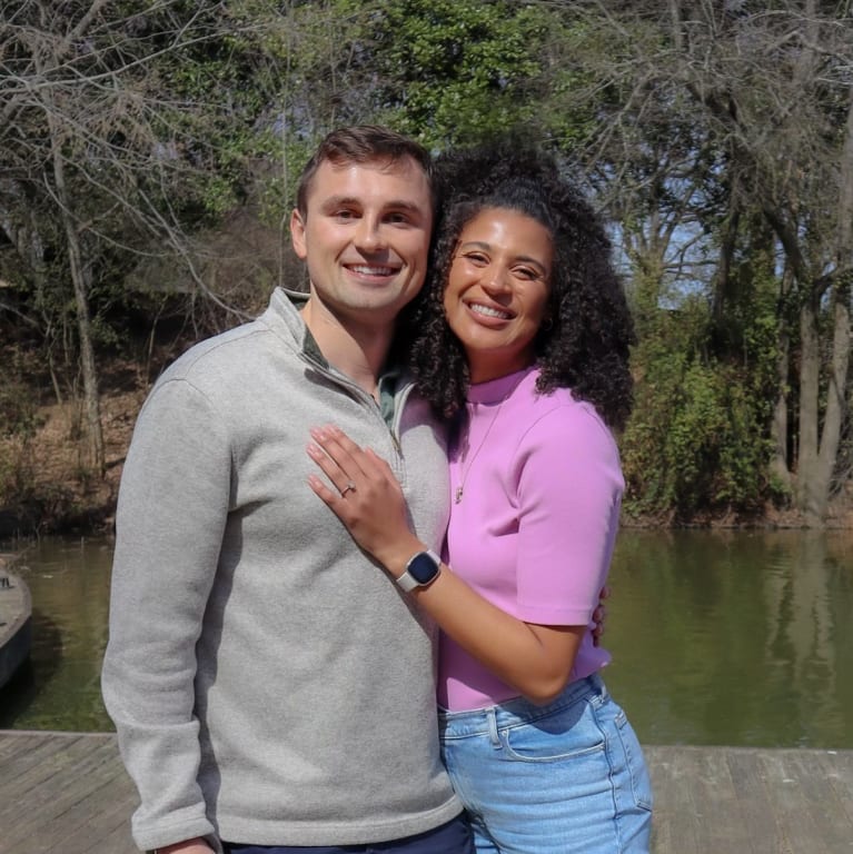 Oval diamond ring on hand