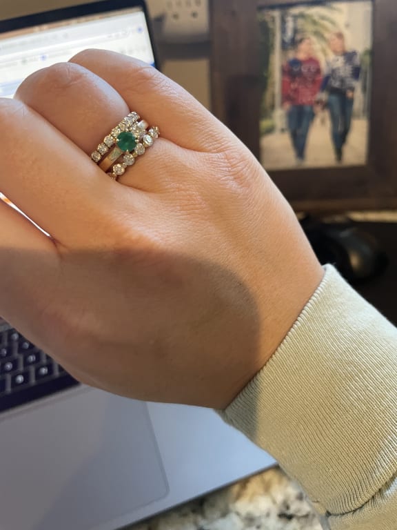 Oval diamond ring on hand