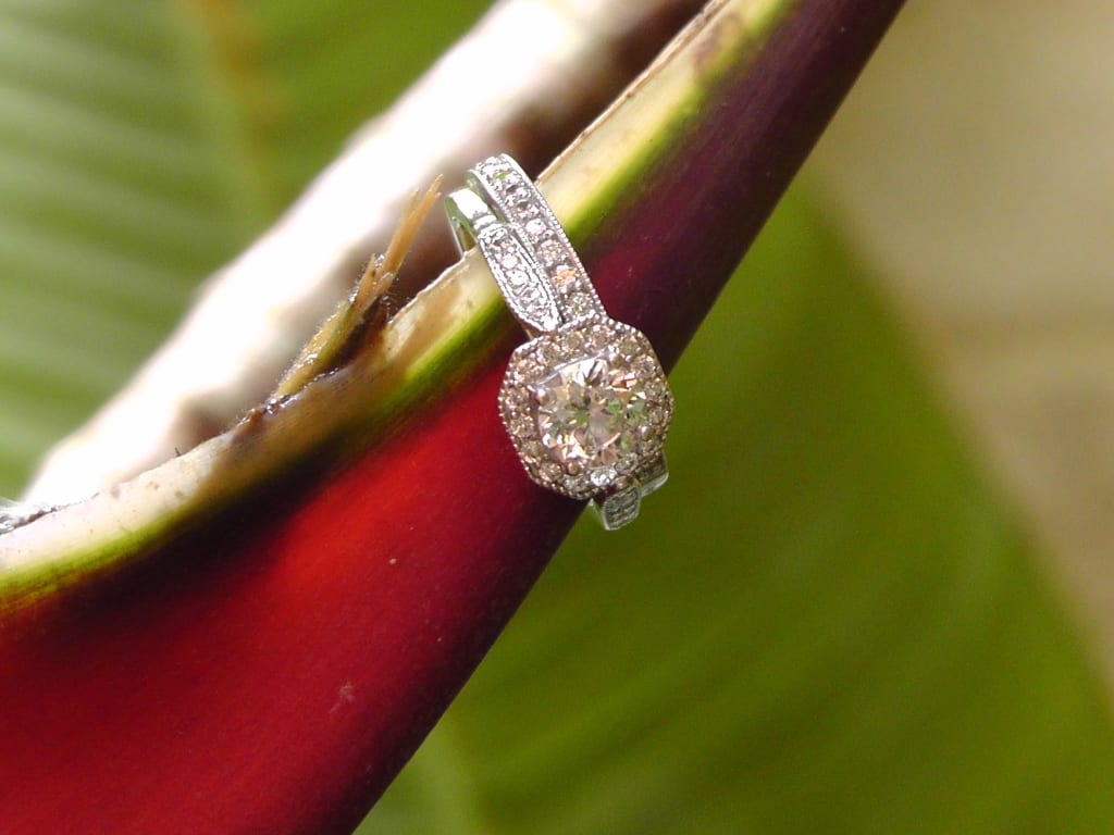 Oval diamond ring on hand