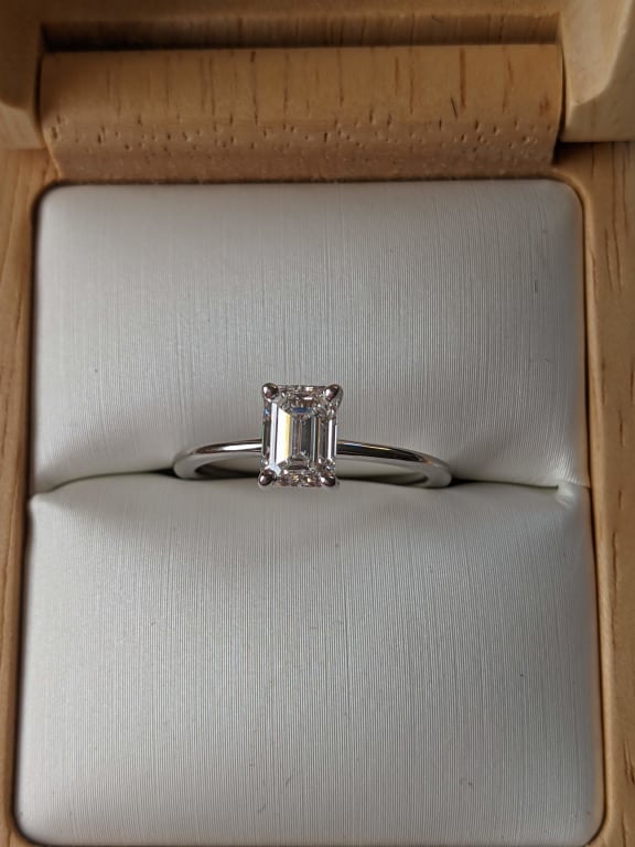 Oval diamond ring on hand