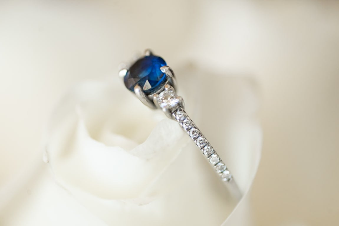 Oval diamond ring on hand