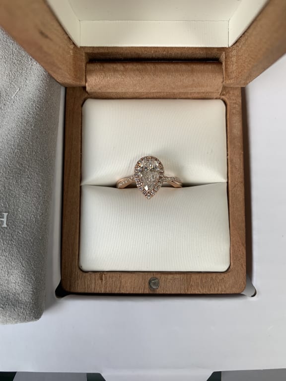 Oval diamond ring on hand