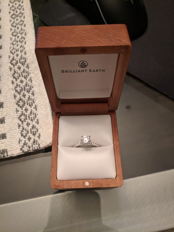 Oval diamond ring on hand