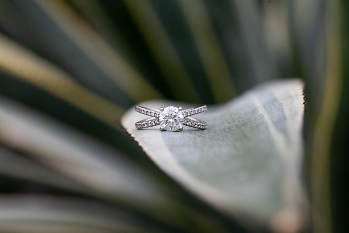 Oval diamond ring on hand