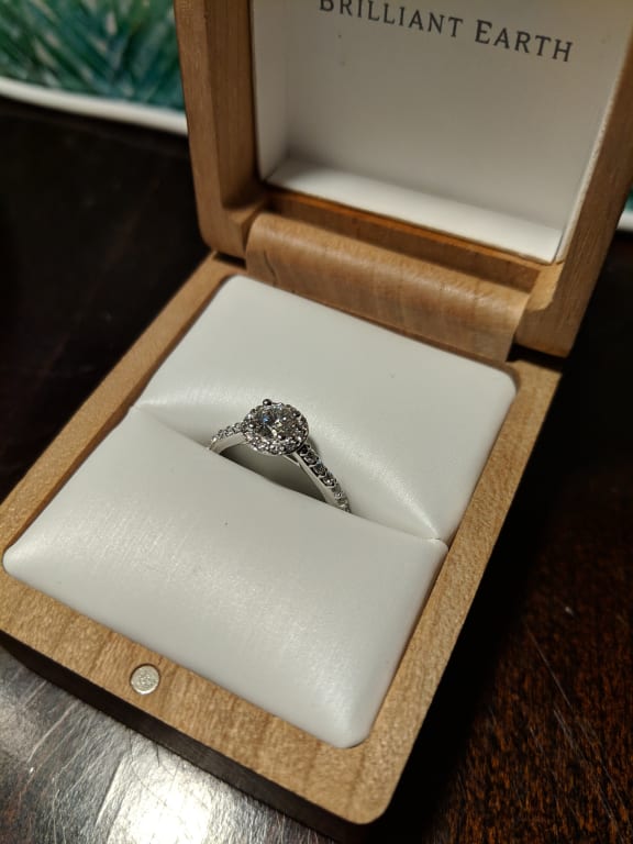Oval diamond ring on hand
