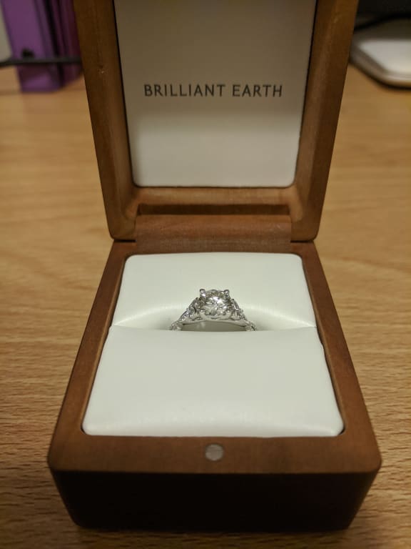 Oval diamond ring on hand