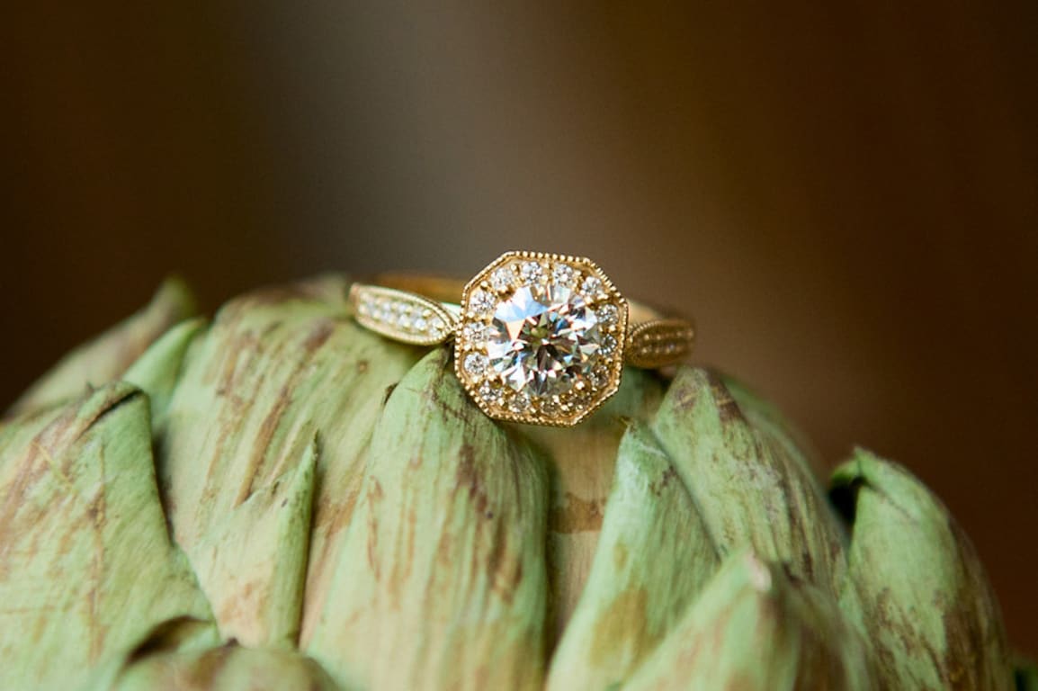 Oval diamond ring on hand