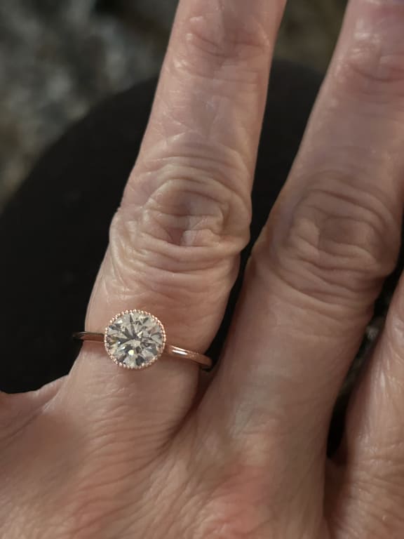 Oval diamond ring on hand