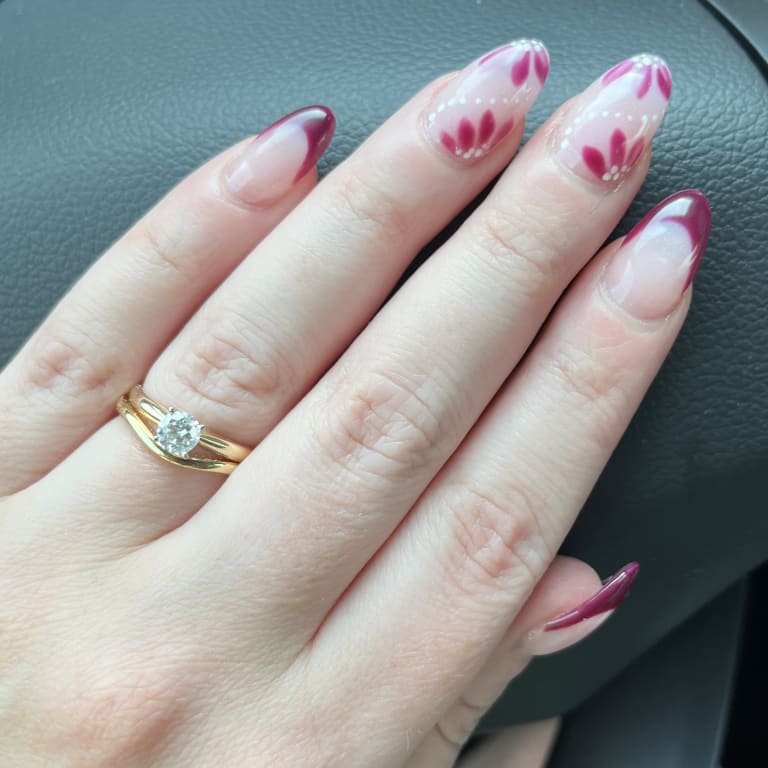 Oval diamond ring on hand