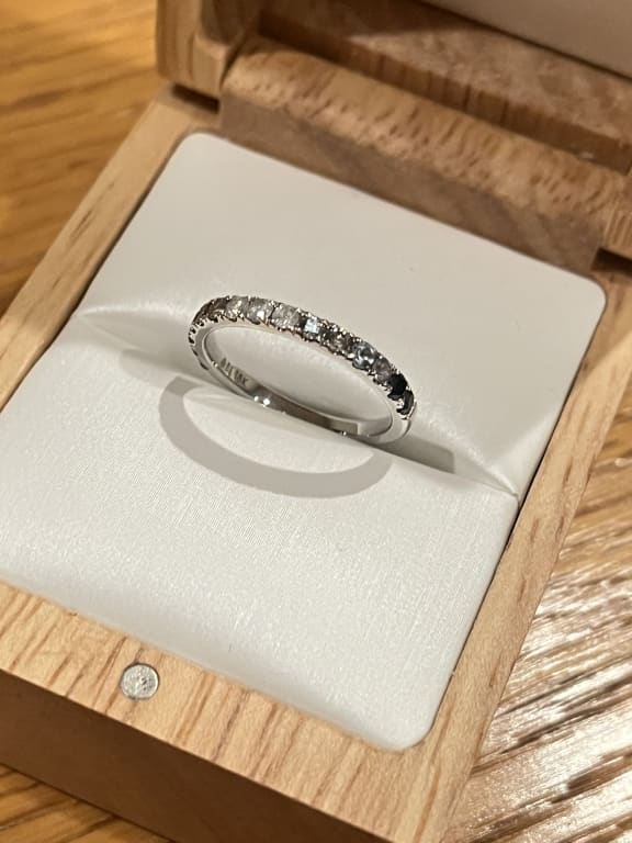 Oval diamond ring on hand