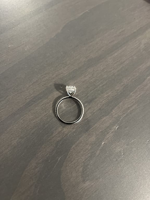 Oval diamond ring on hand