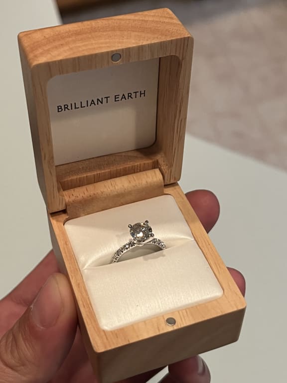 Oval diamond ring on hand
