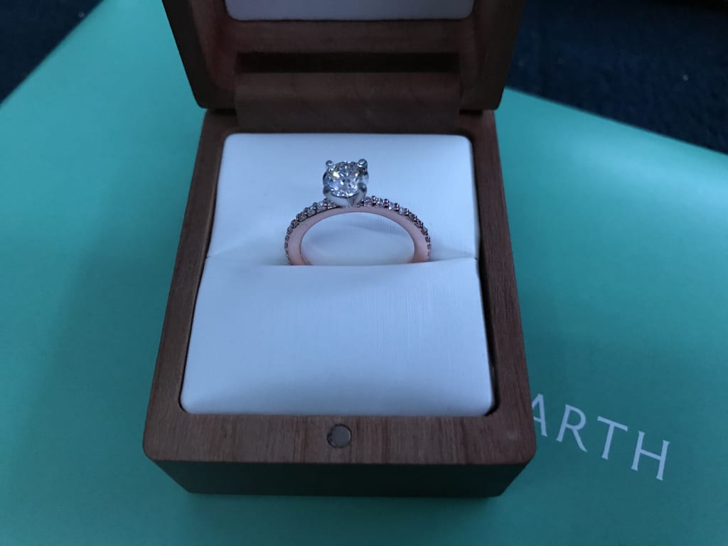 Oval diamond ring on hand