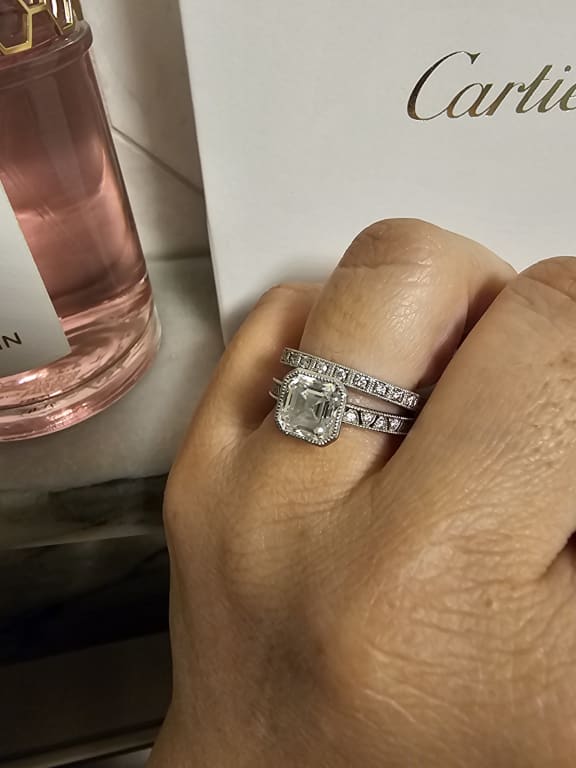 Oval diamond ring on hand