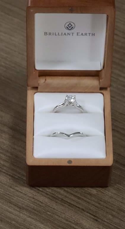 Oval diamond ring on hand