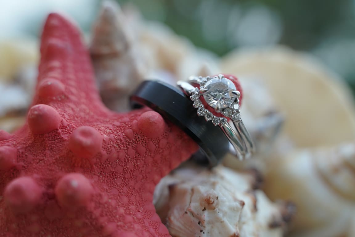 Oval diamond ring on hand