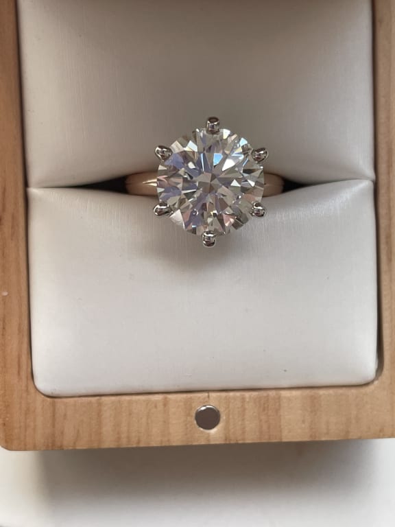 Oval diamond ring on hand