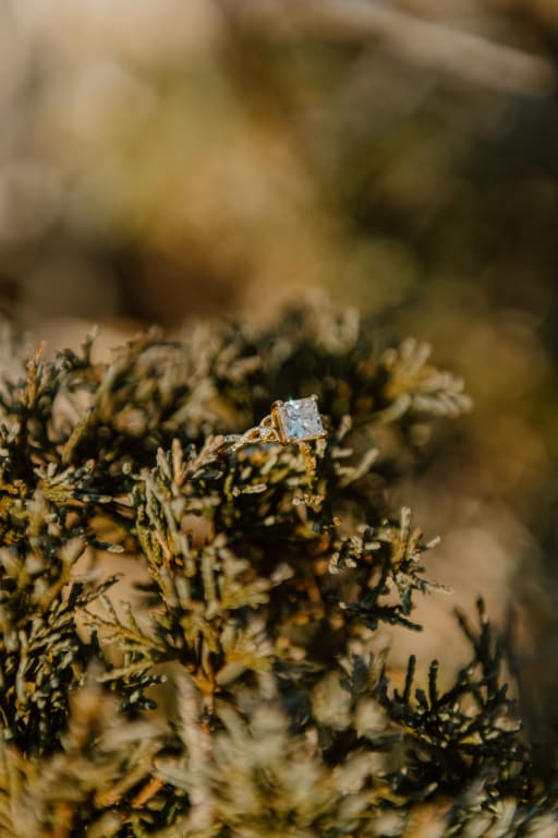 Oval diamond ring on hand