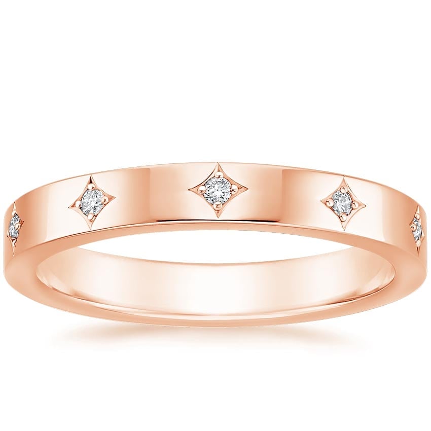 Rose gold diamond engagement ring with surprise diamond details