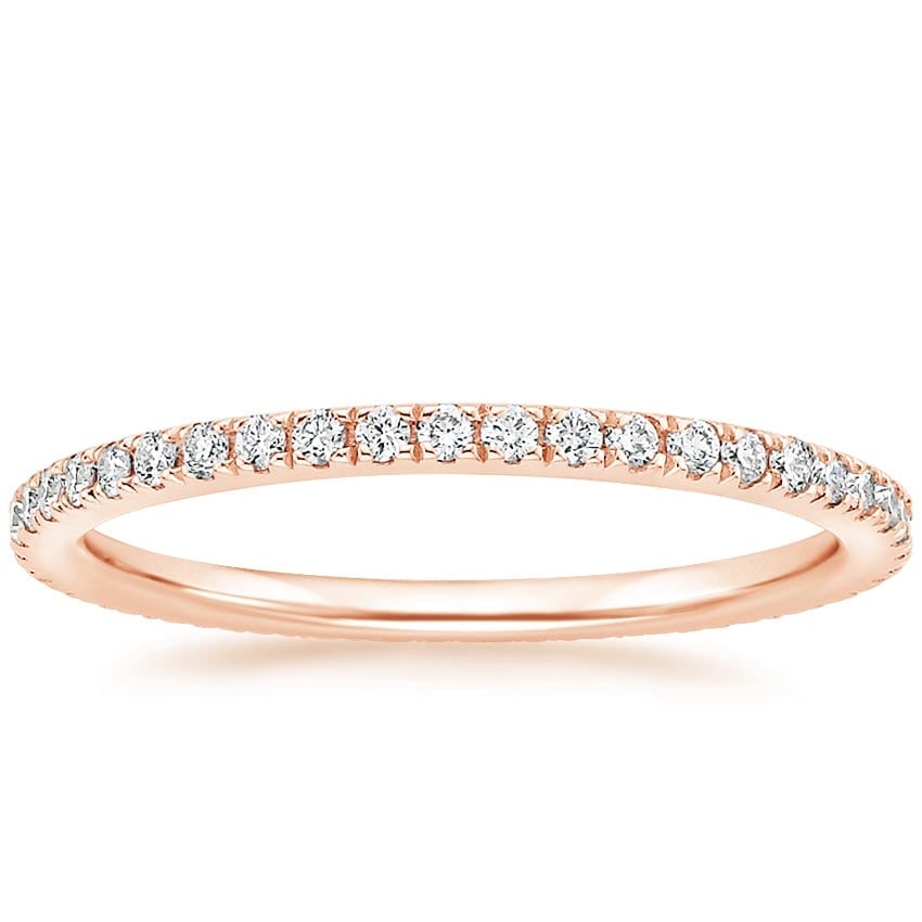 Rose gold diamond engagement ring with surprise diamond details