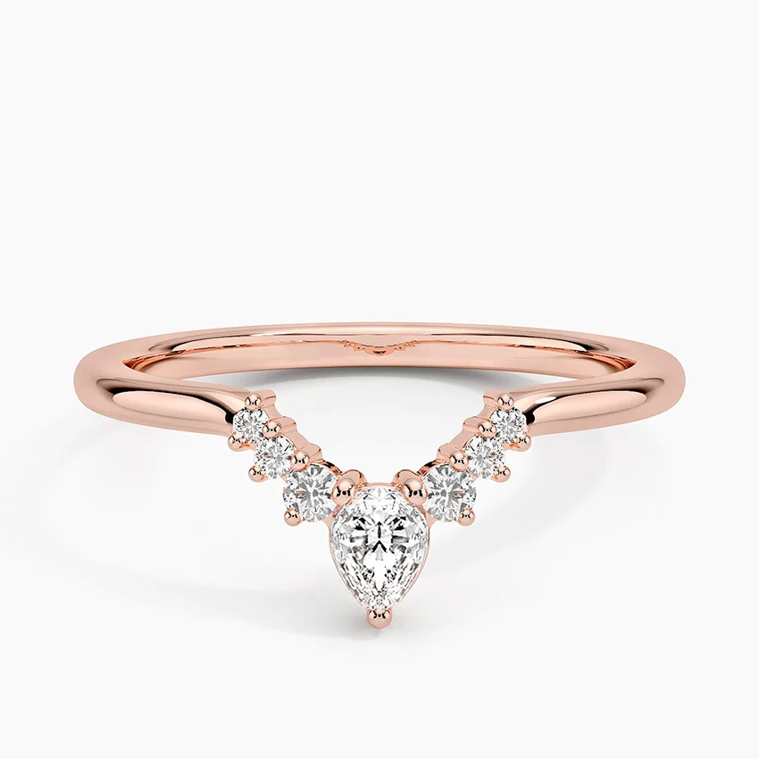 Rose gold diamond engagement ring with surprise diamond details