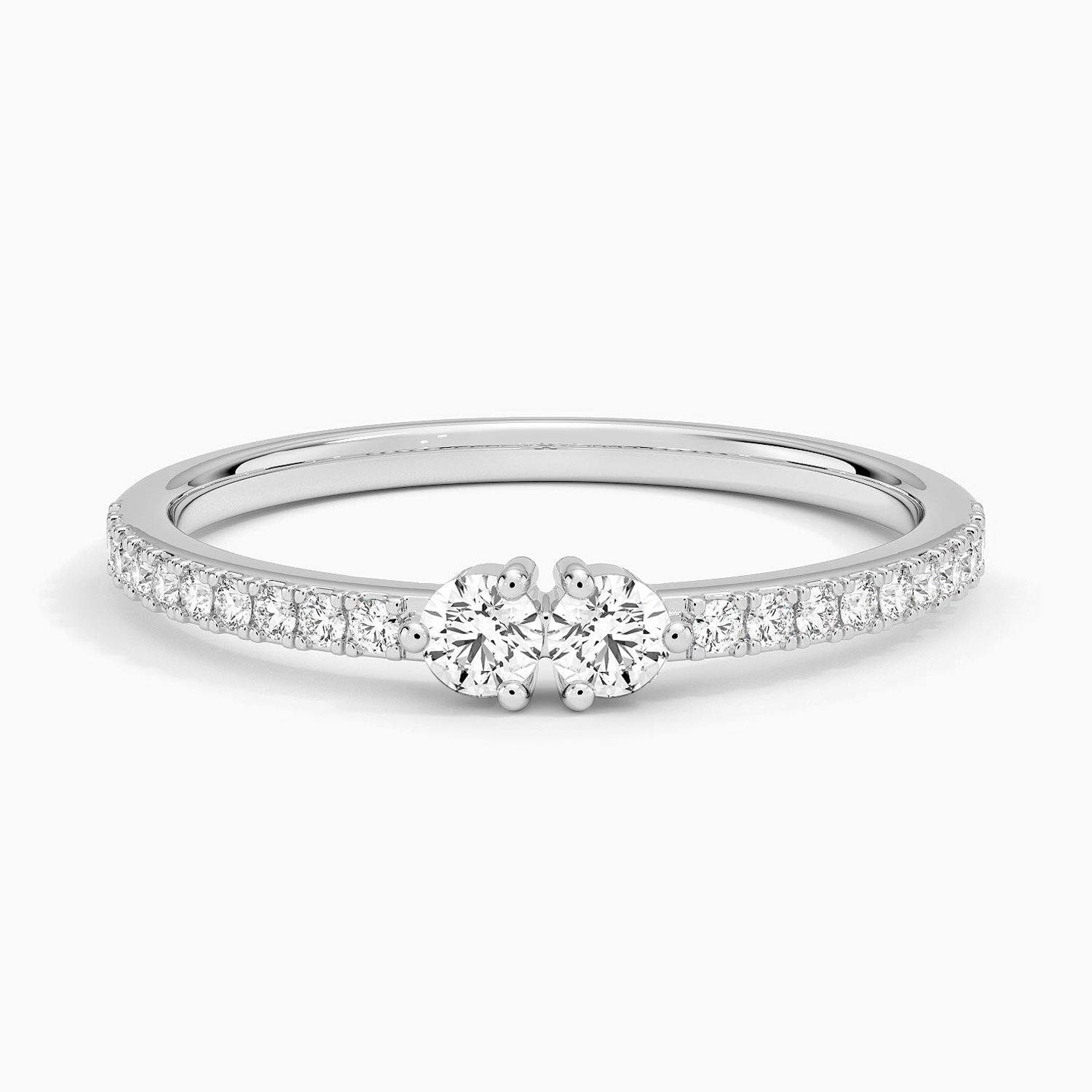 Rose gold diamond engagement ring with surprise diamond details