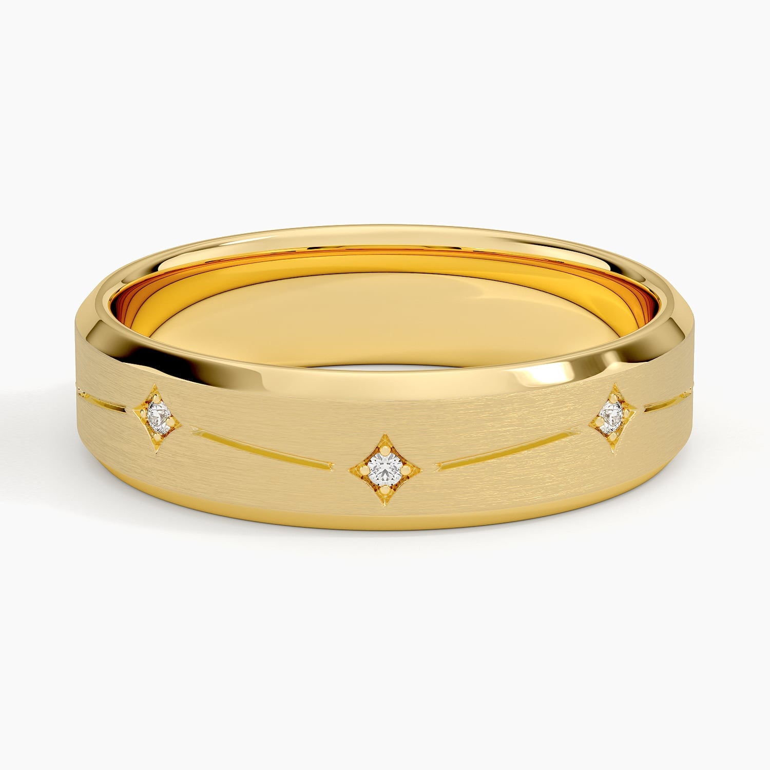 Rose gold diamond engagement ring with surprise diamond details