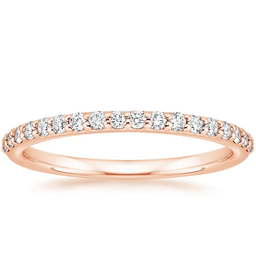 Rose gold diamond engagement ring with surprise diamond details