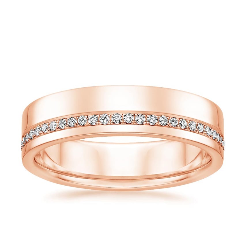 Rose gold diamond engagement ring with surprise diamond details