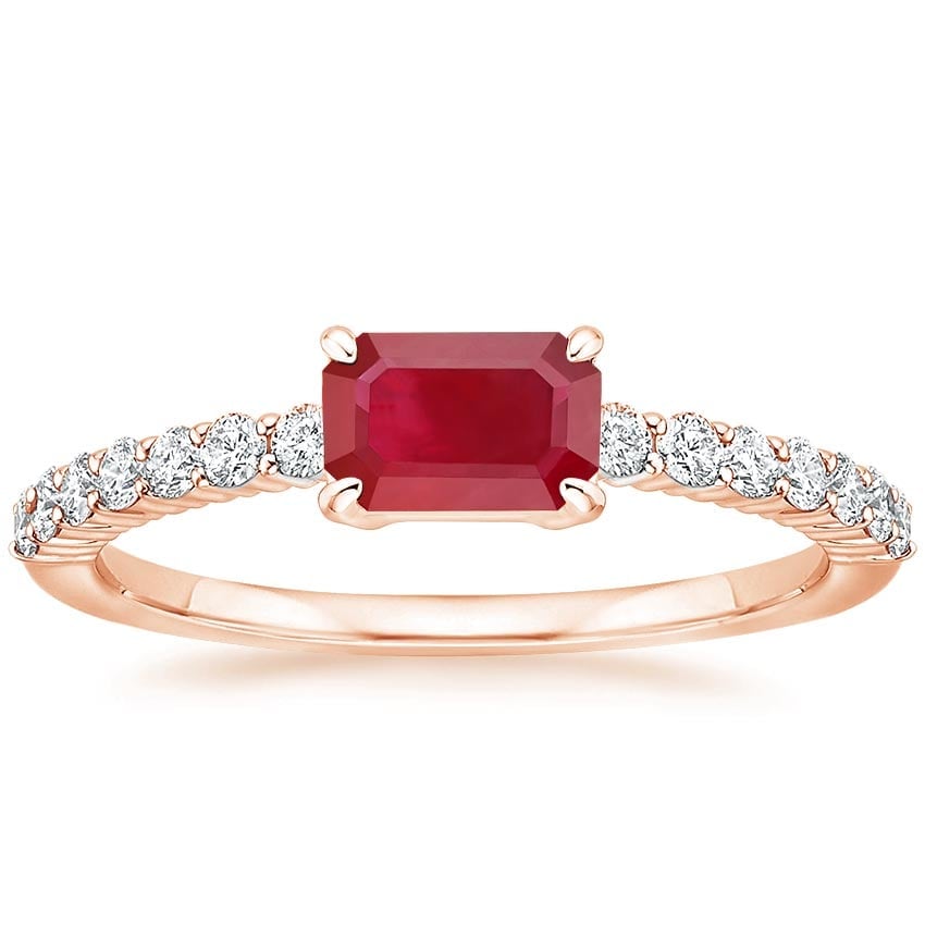 Rose gold diamond engagement ring with surprise diamond details