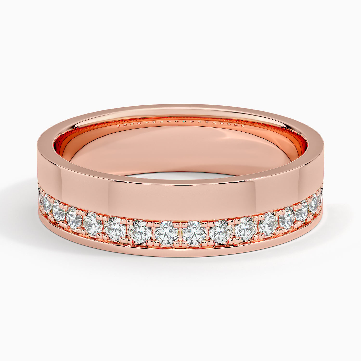 Rose gold diamond engagement ring with surprise diamond details