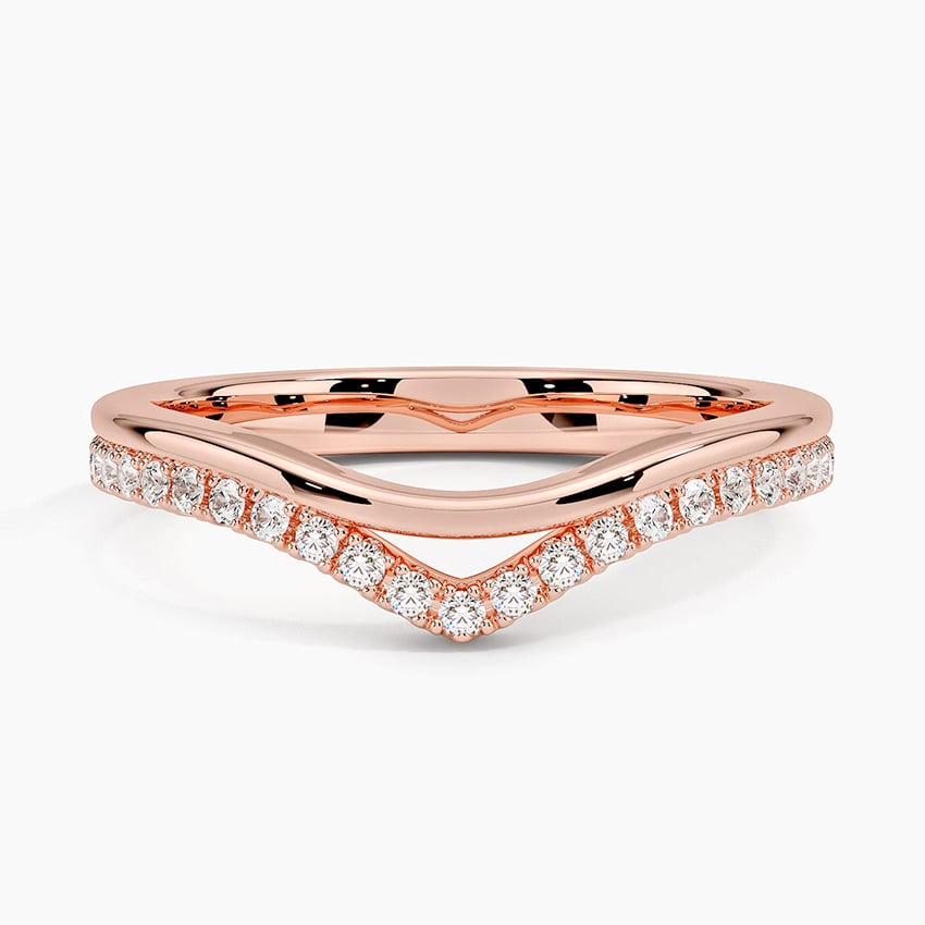 Rose gold diamond engagement ring with surprise diamond details