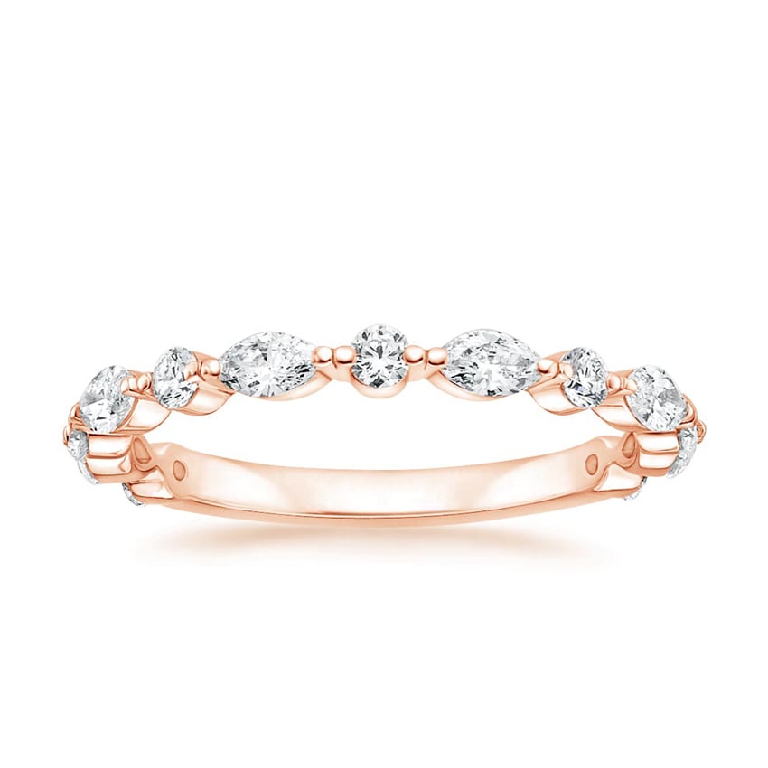 Rose gold diamond engagement ring with surprise diamond details